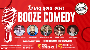 Bring your own booze comedy Wimbledon